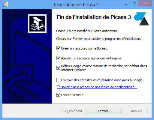 guide manuel Picasa installation logiciel Google