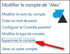 supprimer compte utilisateur