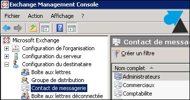Exchange configurer groupe mail
