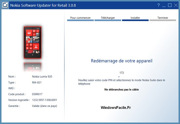 Redémarrage appareil Nokia Windows Phone