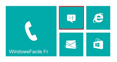 Ecran accueil Windows Phone SMS