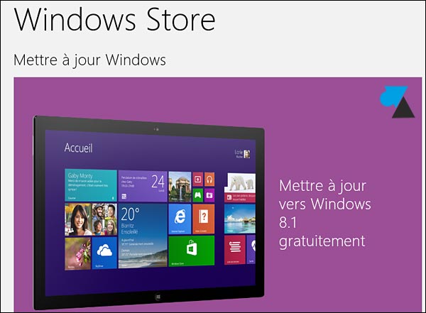 Windows 8.1 mise a jour Store gratuit update