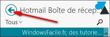 liste dossiers Courrier Windows 8