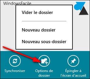 sous dossiers Courrier Windows 8