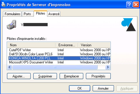 pilote driver imprimante Windows XP