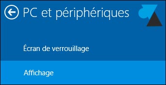 parametres affichage Windows 81
