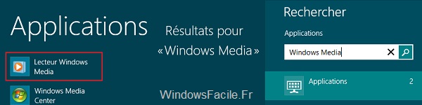 Recherche Windows Media