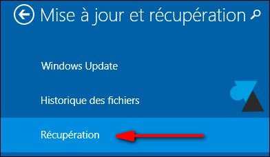 Restauration pc windows 8