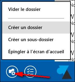 creer sous dossier Courrier Windows81