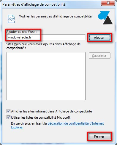 IE11 Internet Explorer mode compatibilite