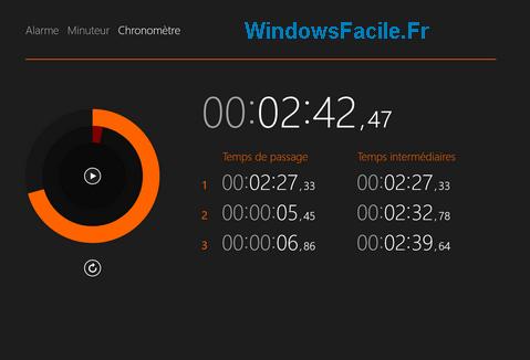 Chronometre temps intermediaires