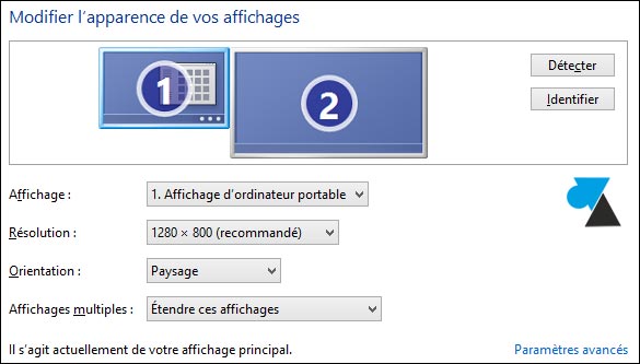 dual screen configuration ecran Windows 8