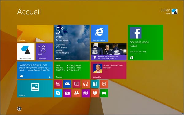 fond ecran accueil Windows 8.1