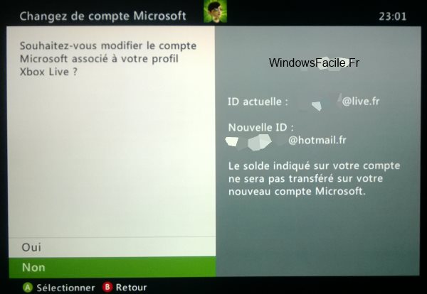 Xbox 360 valider transfert