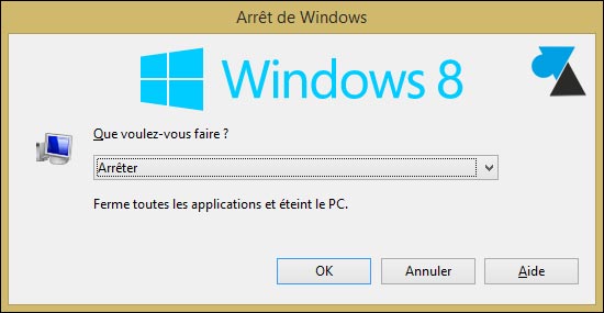 arreter Windows 8 clavier ALT F4