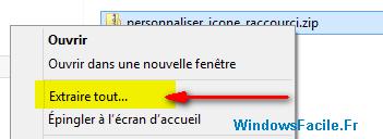 Extraire fichier personnaliser icon