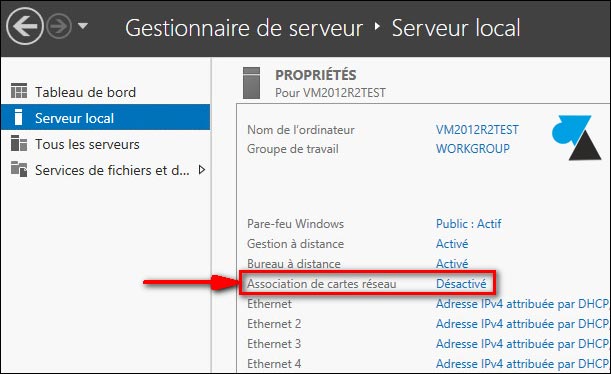 NIC teaming trunk configuration