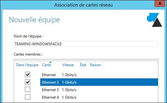 NIC teaming trunk configuration