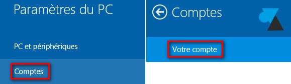 parametres comptes Windows