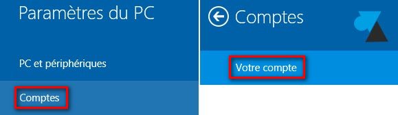 parametres comptes Windows