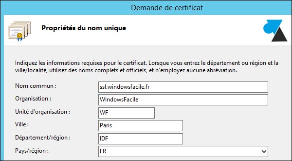 generer certifical SSL CSR Certificate Signing Request