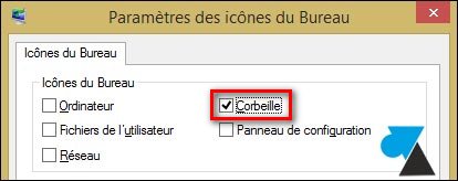 tutoriel icone corbeille bureau