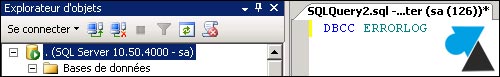 fichier log SQL Server DBCC ERRORLOG
