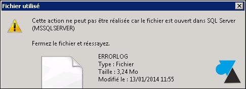 fichier log SQL Server ERRORLOG