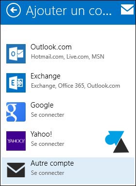 tutoriel configurer Courrier autre compte