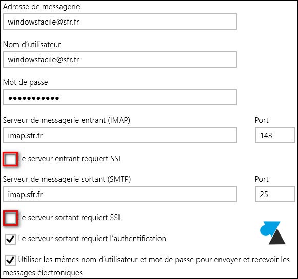 tutoriel configurer Courrier SFR Neuf AOL