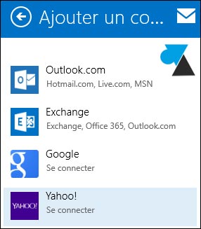 tutoriel configurer Courrier compte Yahoo ymail