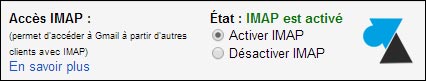 tutoriel GMAIL activer IMAP