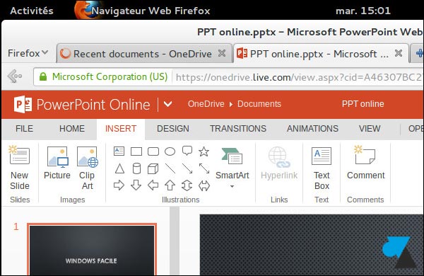 Office Online PowerPoint gratuit Linux