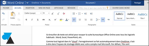 Office Online Word gratuit