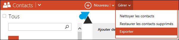 tutoriel Outlook Hotmail exporter contacts