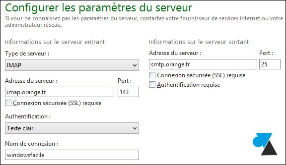 tutoriel adresse email Orange Wanadoo Windows Live Mail