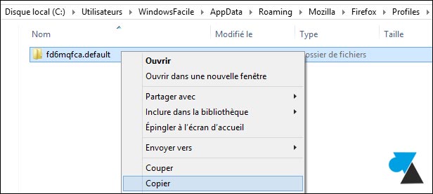 sauvegarder profil Firefox