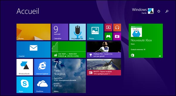 Windows 8.1 update 1 ecran accueil