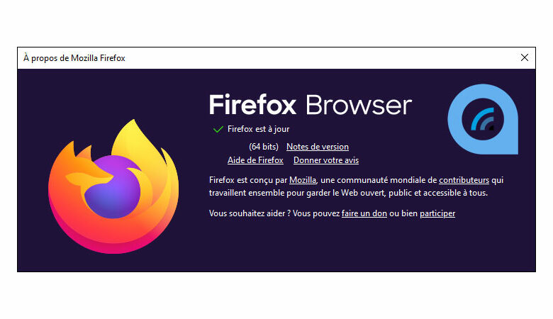 Firefox browser about