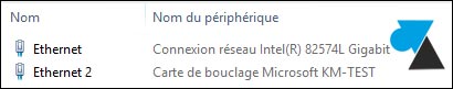 tutoriel ajouter carte reseau bouclage Microsoft