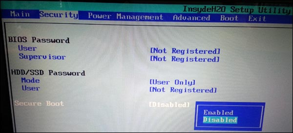 tutoriel Toshiba Bios UEFI Secure Boot installer Windows 7 8