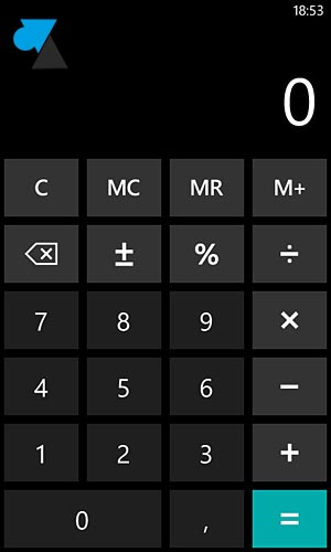 Nokia Lumia Windows Phone 8 calculatrice scientifique