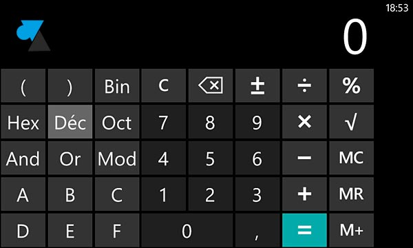 Nokia Lumia Windows Phone 8 calculatrice scientifique