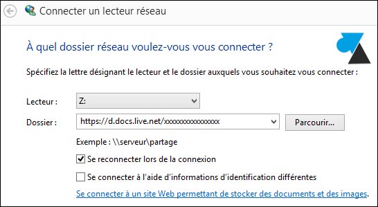 tutoriel Windows connecter lecteur reseau OneDrive