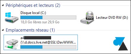 tutoriel Windows connecter lecteur reseau OneDrive