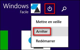bouton arreter Windows 8.1 update 1