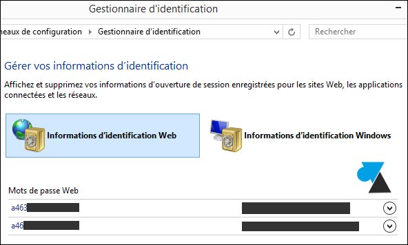 tutoriel afficher mot de passe enregistre Windows Internet Explorer