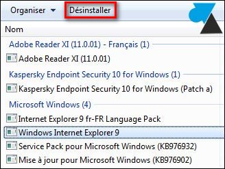 tutoriel desinstaller mise à jour update Windows