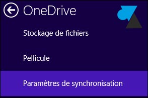 tutoriel parametres OneDrive Windows 8.1