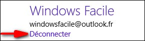 Windows8 parametres compte deconnecter